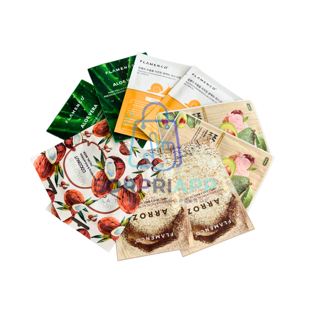 Set de 10 Mascarillas Faciales Hidratantes y Nutritivas