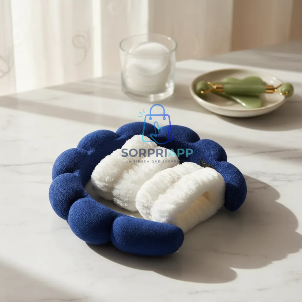 Set Spa Diadema Muñequera Skincare Cintillo Maquillaje