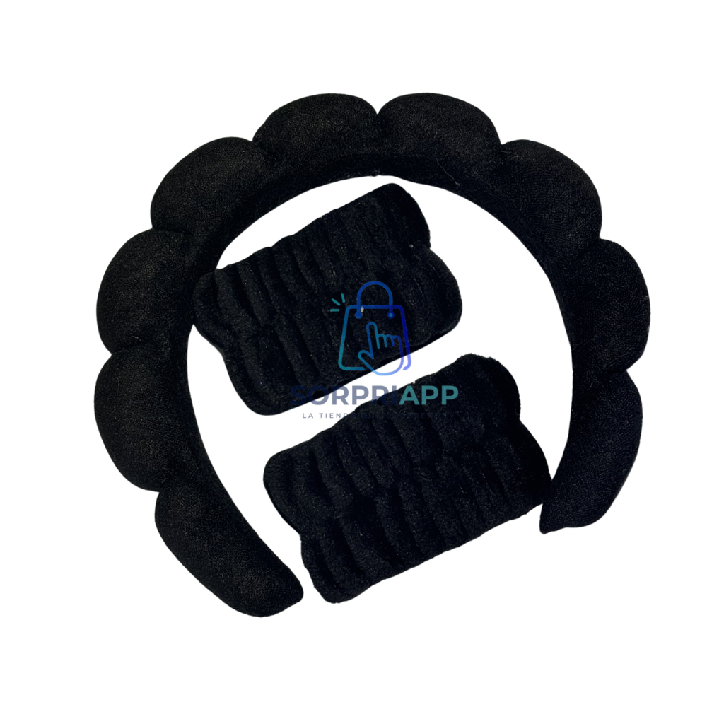 Set Spa Diadema Muñequera Skincare Cintillo Maquillaje