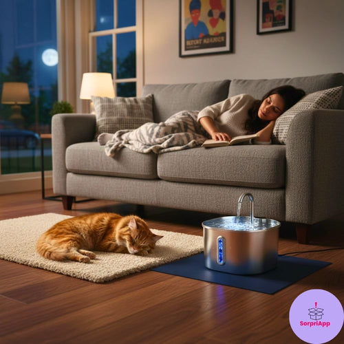 Fuente de Agua Automática de Acero Inoxidable para Gatos